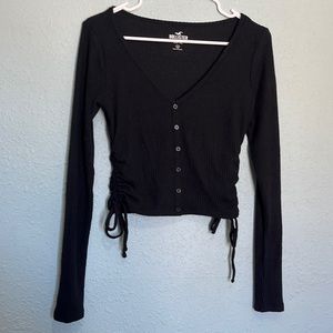 Long-Sleeved Black Blouse